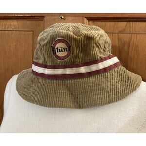 Blunt Vtg 90s Bucket Hat Skateboards Corduroy Cap Rare Streetwear Grunge Tan Y2K